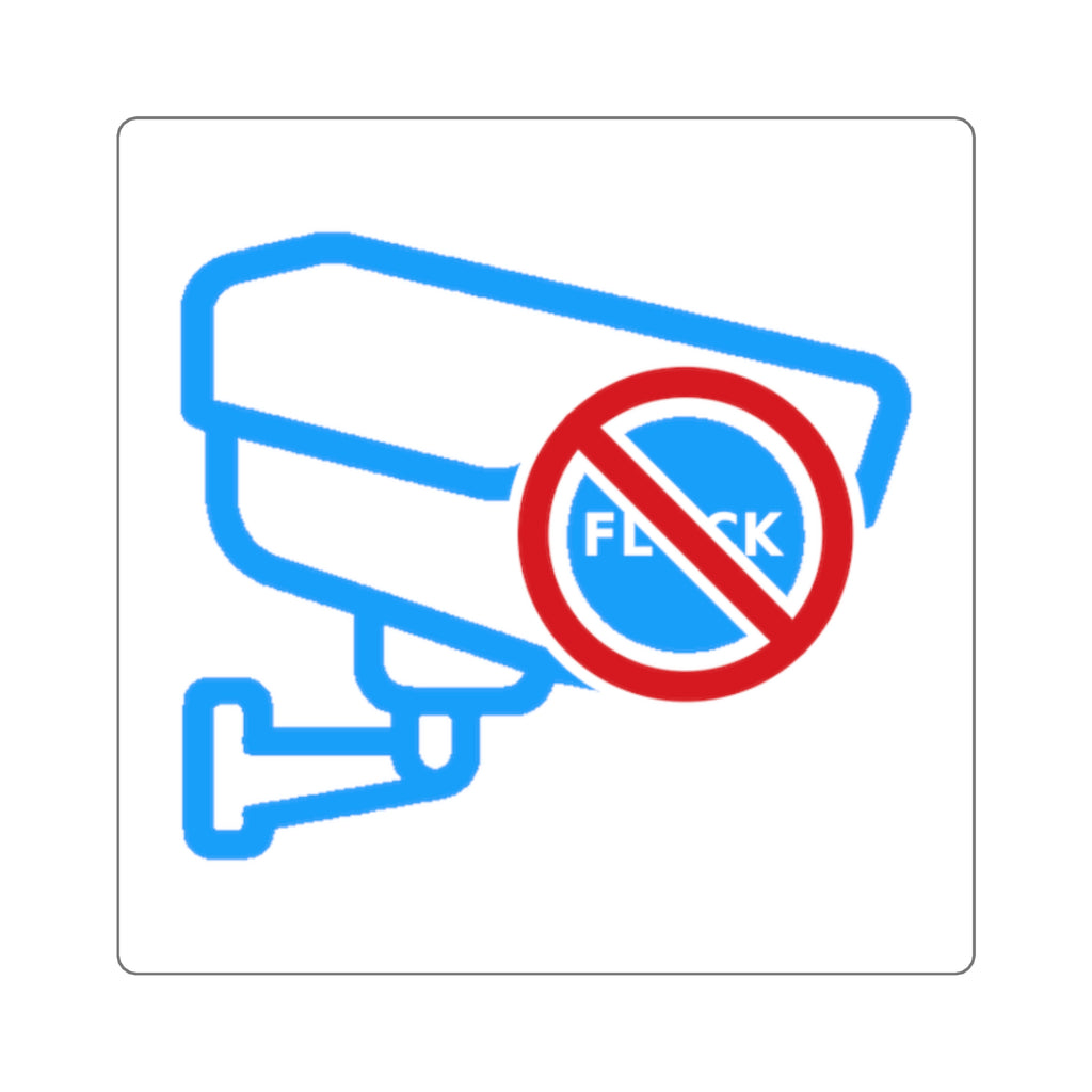 Surveillance Camera 'No F—k' Square Sticker — Anti-Surveillance Laptop Decal