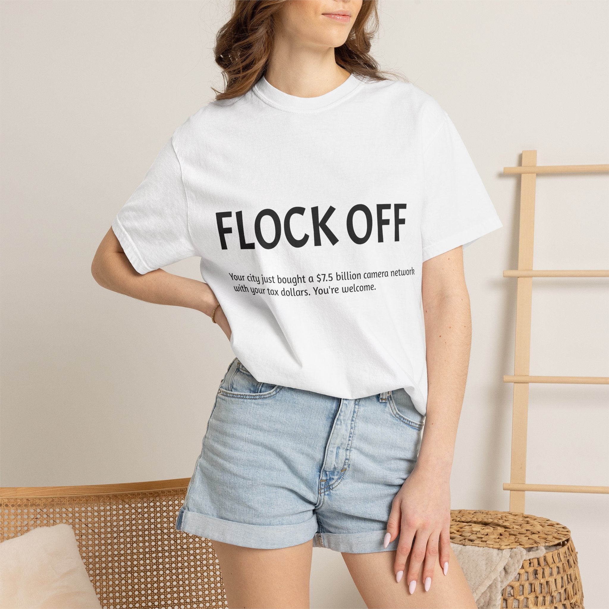 Flock Off Graphic Tee — You're Welcome Surveillance PSA Tee